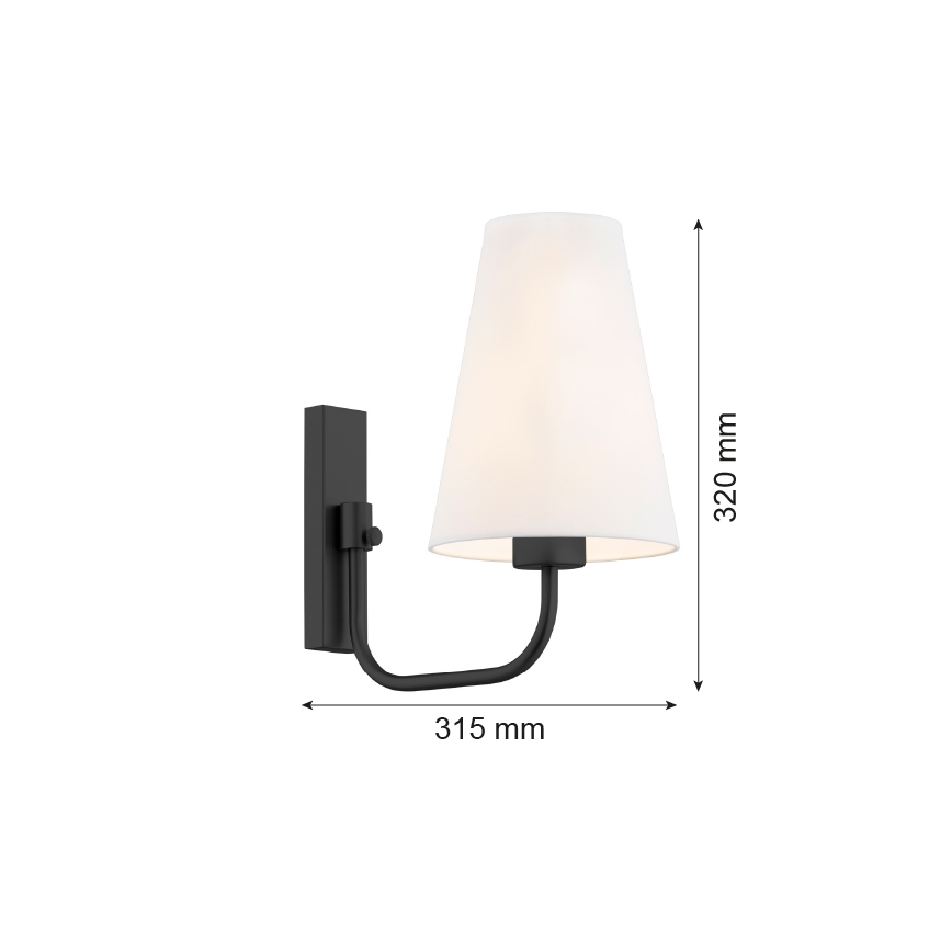 Argon 8376 - Aplique SAFIANO 1xE27/15W/230V negro