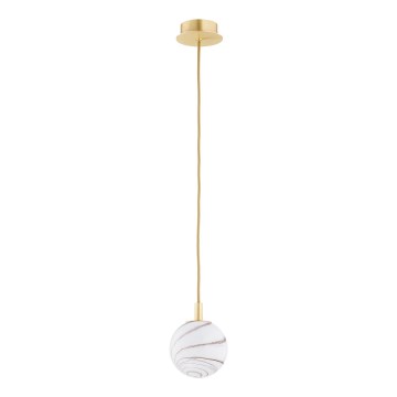 Argon 8450 - Lámpara colgante ALMIROS 1xE14/7W/230V diá. 12 cm alabastro dorado
