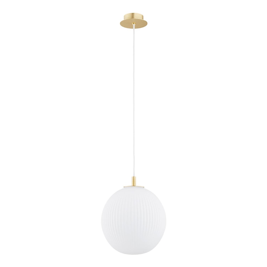 Argon 8507 - Lámpara colgante PALOMA 1xE27/15W/230V diá. 25 cm dorado/blanco