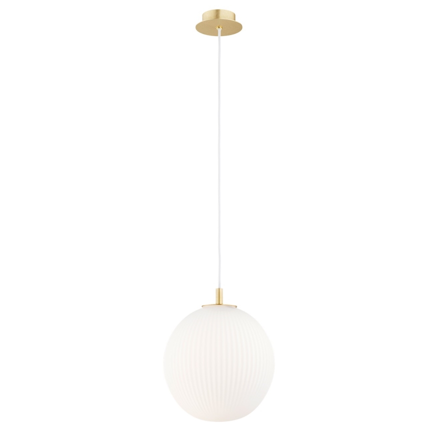 Argon 8507 - Lámpara colgante PALOMA 1xE27/15W/230V diá. 25 cm dorado/blanco