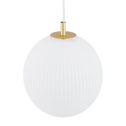Argon 8507 - Lámpara colgante PALOMA 1xE27/15W/230V diá. 25 cm dorado/blanco