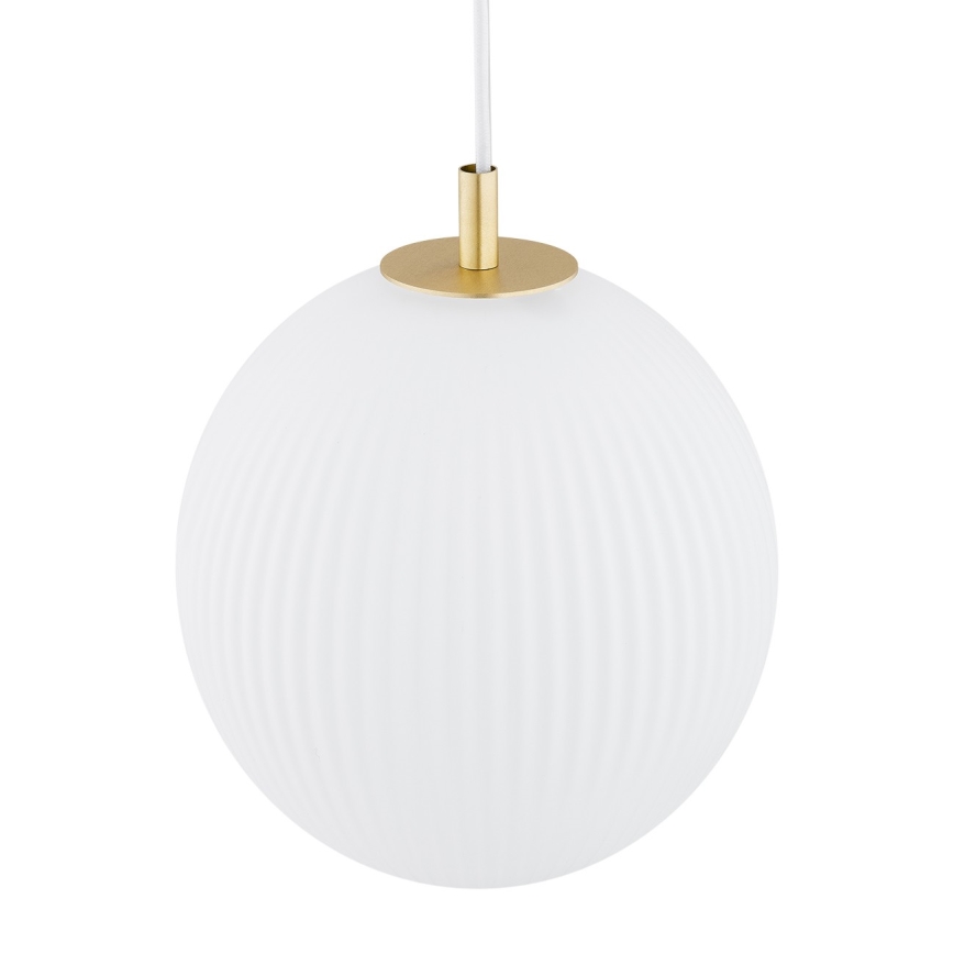 Argon 8507 - Lámpara colgante PALOMA 1xE27/15W/230V diá. 25 cm dorado/blanco