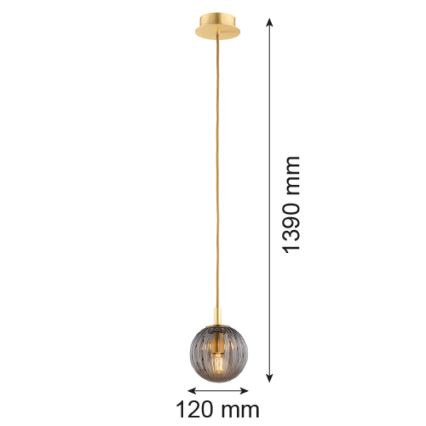 Argon 8512 - Lámpara colgante PALOMA 1xE14/7W/230V diá. 12 cm dorado/negro