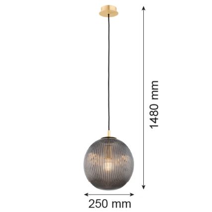 Argon 8513 - Lámpara colgante PALOMA 1xE27/15W/230V diá. 25 cm dorado/negro