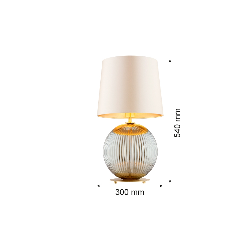 Argon 8530 - Lámpara de mesa HAMILTON 1xE27/15W/230V 54 cm color crema/gris