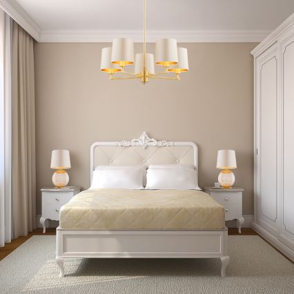 Argon 8535 - Lámpara de mesa HAMILTON 1xE27/15W/230V 54 cm color crema/beige