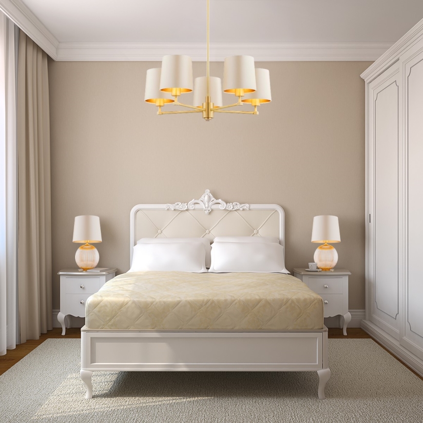 Argon 8535 - Lámpara de mesa HAMILTON 1xE27/15W/230V 54 cm color crema/beige