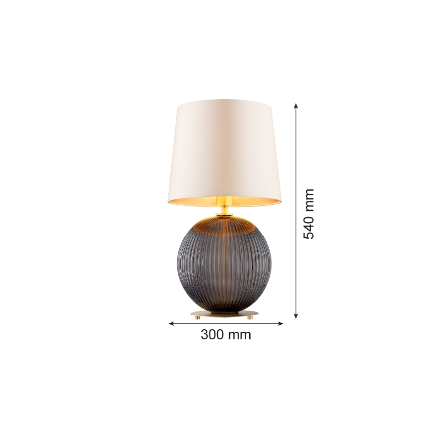 Argon 8538 - Lámpara de mesa HAMILTON 1xE27/15W/230V 54 cm color crema/negro