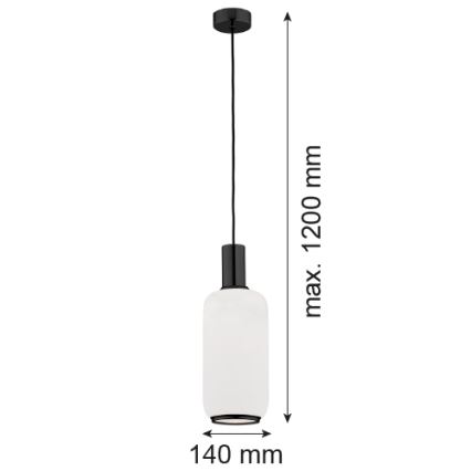 Argon 8563 - Lámpara colgante SAGUNTO PLUS 1xE27/15W/230V diá. 14 cm negro