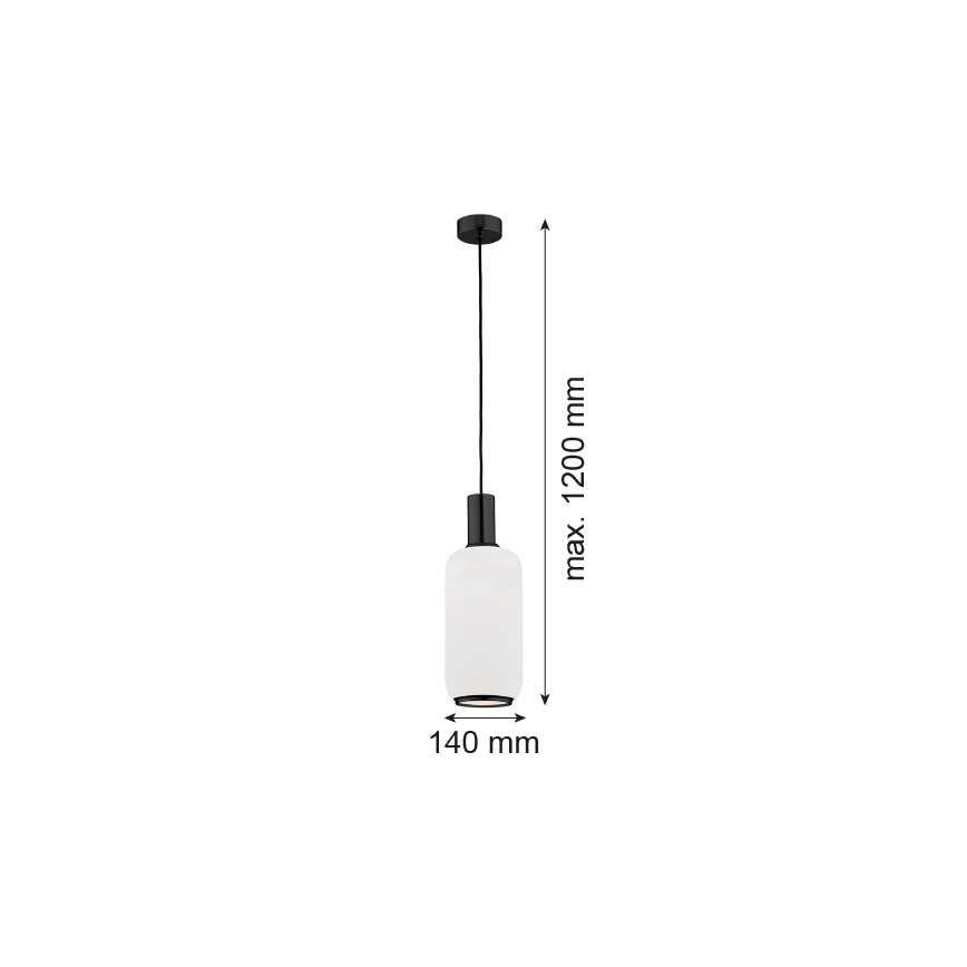 Argon 8563 - Lámpara colgante SAGUNTO PLUS 1xE27/15W/230V diá. 14 cm negro