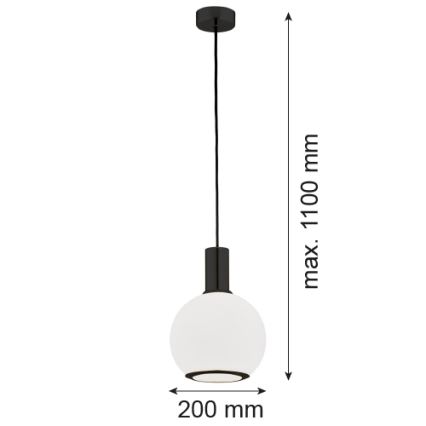 Argon 8564 - Lámpara colgante SAGUNTO PLUS 1xE27/15W/230V diá. 20 cm negro