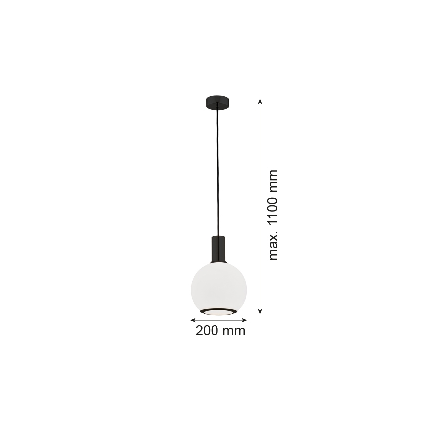Argon 8564 - Lámpara colgante SAGUNTO PLUS 1xE27/15W/230V diá. 20 cm negro