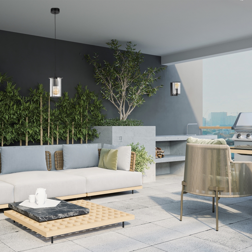Argon 8748 - Aplique de exterior NORFOLK 1xE27/15W/230V IP44 negro