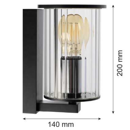 Argon 8748 - Aplique de exterior NORFOLK 1xE27/15W/230V IP44 negro