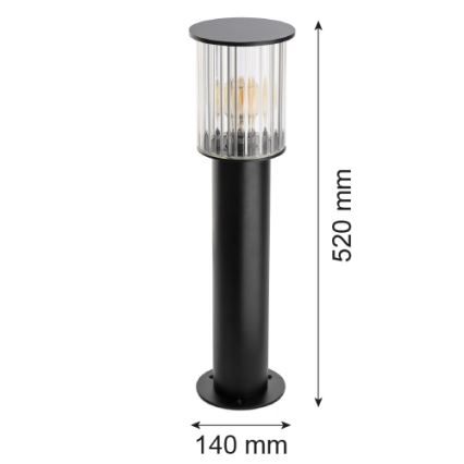 Argon 8749 - Lámpara de exterior NORFOLK 1xE27/15W/230V IP44 52cm negro