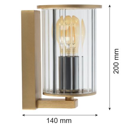 Argon 8752 - Aplique de exterior NORFOLK 1xE27/15W/230V IP44 dorado
