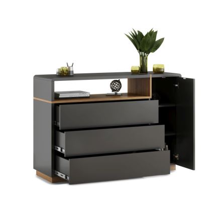 Armario con cajones FRED antracita/roble artisan