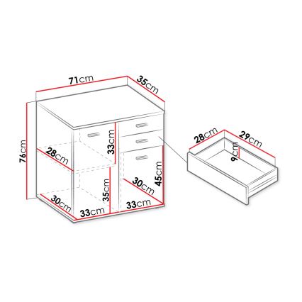 Armario MIKE 76x71 cm blanco+