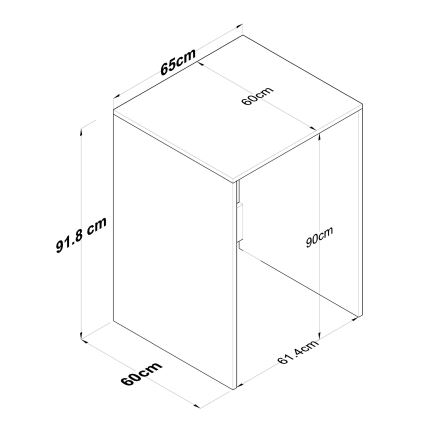 Armario para lavadora RANI 65x91,8 cm blanco/marrón