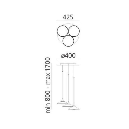 Artemide 0353030A - Lámpara de araña LED regulable ORSA CLUSTER LED/22W/230V 3000K