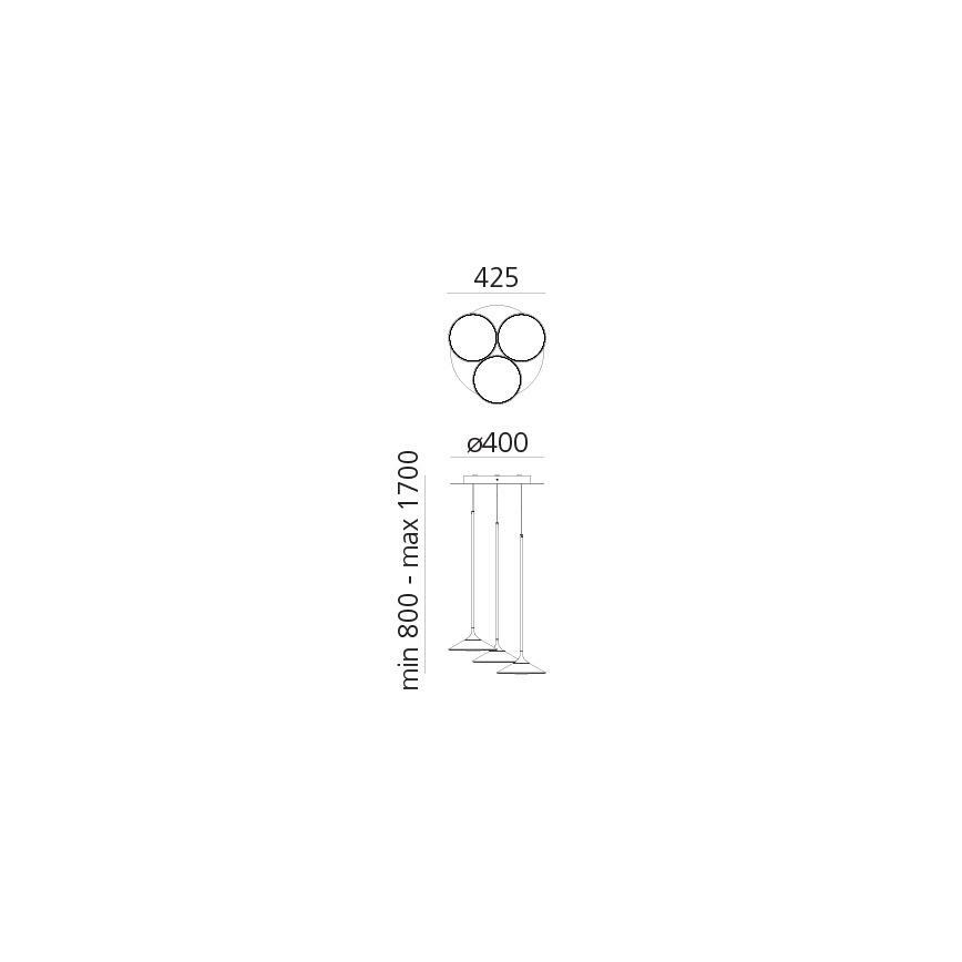 Artemide 0353030A - Lámpara de araña LED regulable ORSA CLUSTER LED/22W/230V 3000K