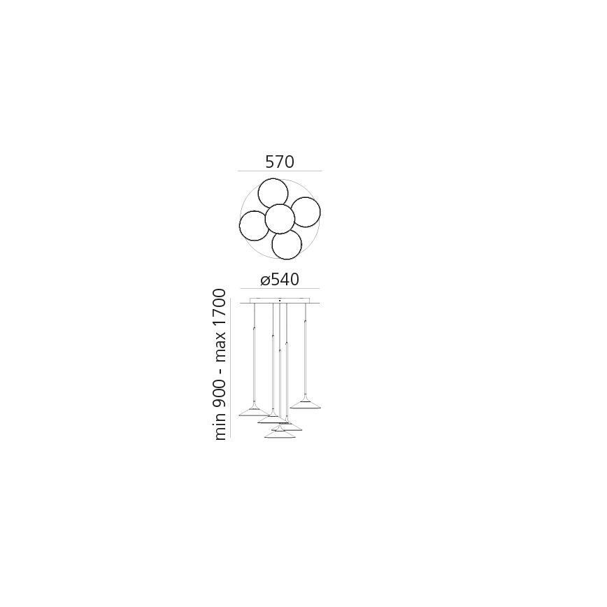 Artemide 0355030A - Lámpara de araña LED regulable ORSA CLUSTER LED/37W/230V 3000K