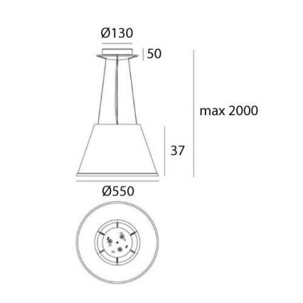 Artemide 1124110A - Lámpara colgante CHOOSE MEGA 3xE27/12W/230V diá. 55 cm blanco