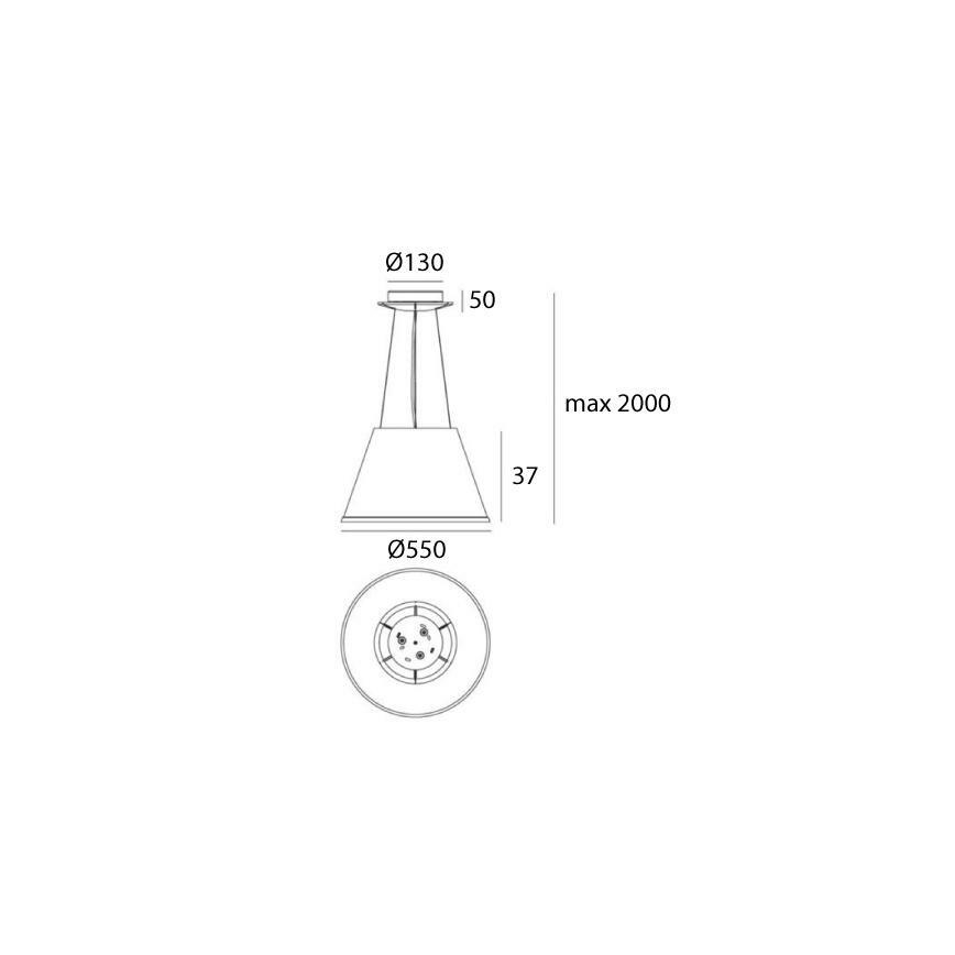 Artemide 1124110A - Lámpara colgante CHOOSE MEGA 3xE27/12W/230V diá. 55 cm blanco