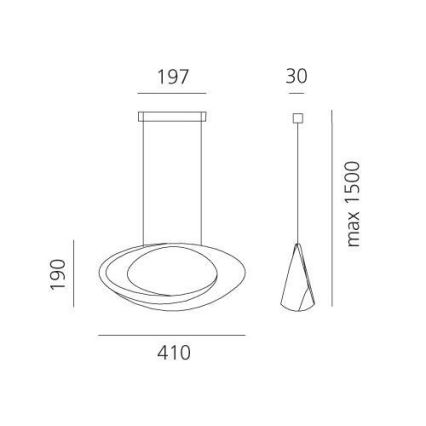 Artemide 1182010A - Lámpara de araña LED regulable CABILDO LED/44W/230V 3000K