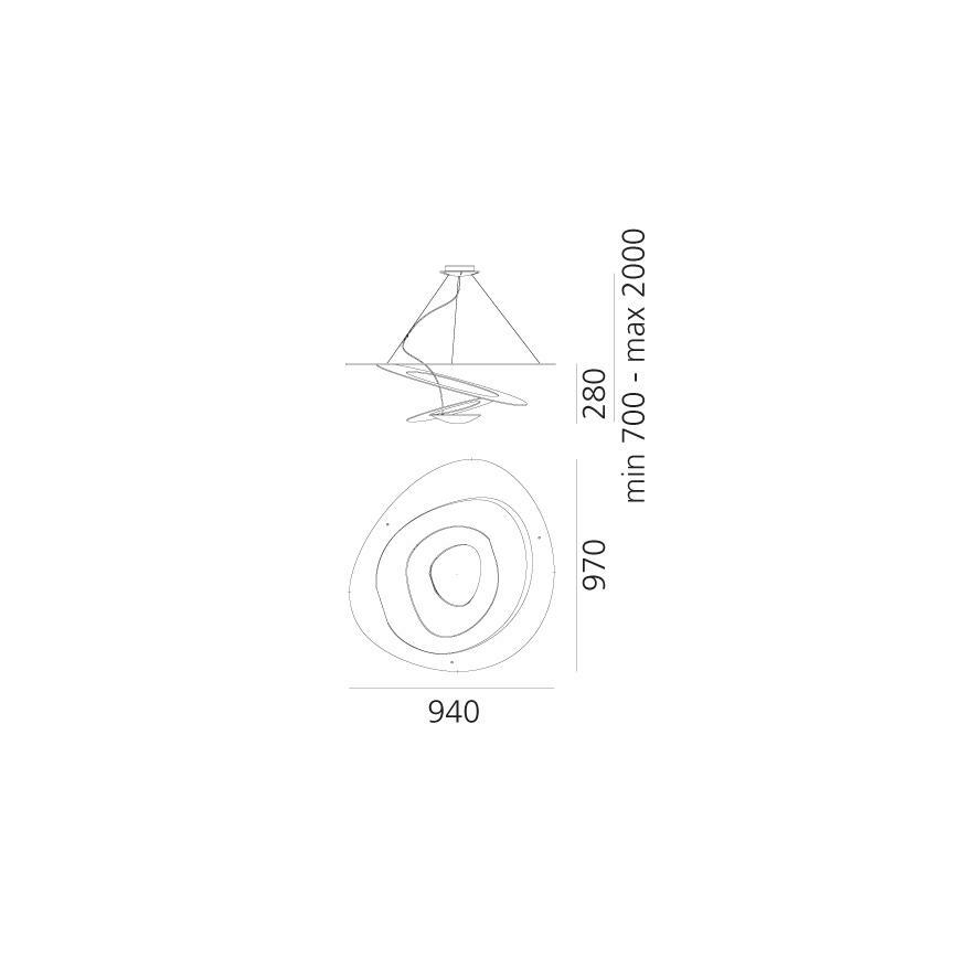 Artemide 1239010A - Lámpara colgante PIRCE 1xR7s/11W/230V 97 cm blanco