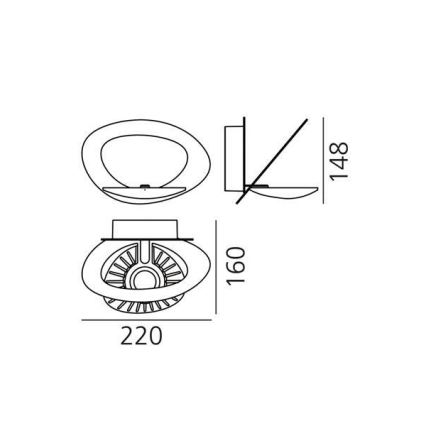 Artemide 1248010A - Aplique LED regulable PIRCE LED/27W/230V 3000K blanco