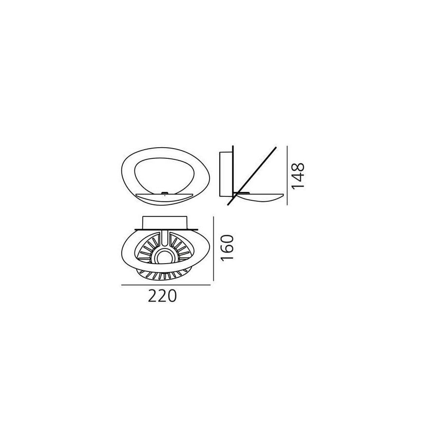 Artemide 1248010A - Aplique LED regulable PIRCE LED/27W/230V 3000K blanco