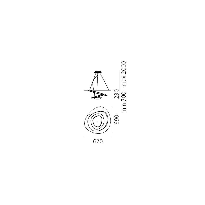 Artemide 1256110A - Lámpara de araña LED regulable PIRCE LED/44W/230V 3000K blanco