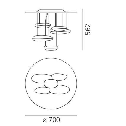 Artemide 1476110A - Lámpara de techo LED regulable MERCURY LED/29W/230V 3000K