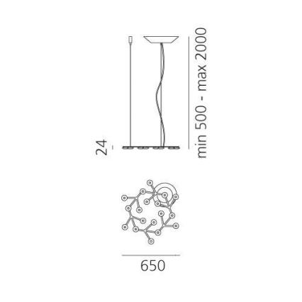 Artemide 1575050APP - Lámpara de araña LED regulable NET LED/43W/230V diá. 65 cm 3000K