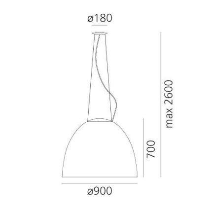 Artemide A242910 - Lámpara colgante NUR 2xR7s/11W/230V gris