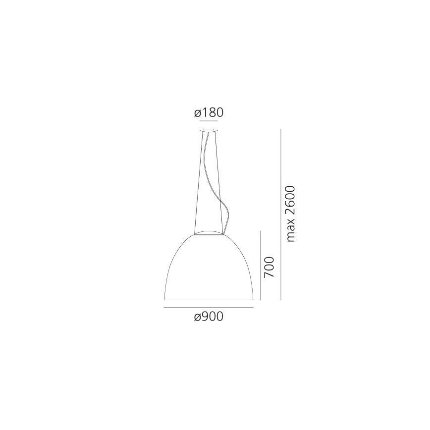 Artemide A242910 - Lámpara colgante NUR 2xR7s/11W/230V gris