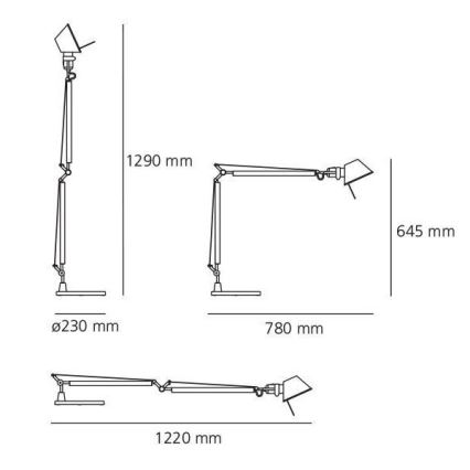 Artemide AR A001000+AR A004030 COMPLETO - Lámpara de mesa TOLOMEO 1xE27/70W/230V