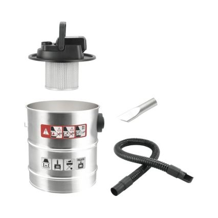 Aspirador de cenizas a batería con filtro HEPA 12 l 110W/18V 2000 mAh cromo mate