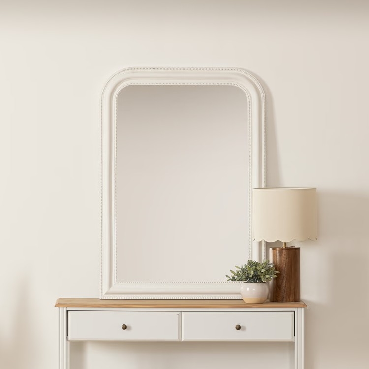 Atmosphera - Espejo de pared ADELE 104x74 cm pino/blanco