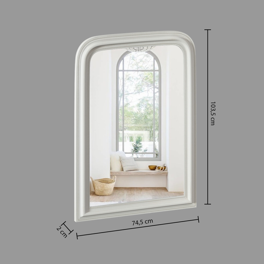 Atmosphera - Espejo de pared ADELE 104x74 cm pino/blanco