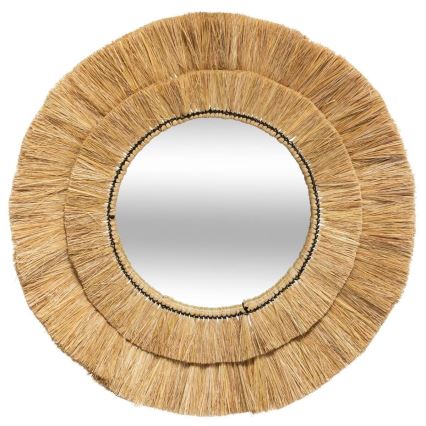 Atmosphera - Espejo de pared ALBA diá. 57 cm rafia
