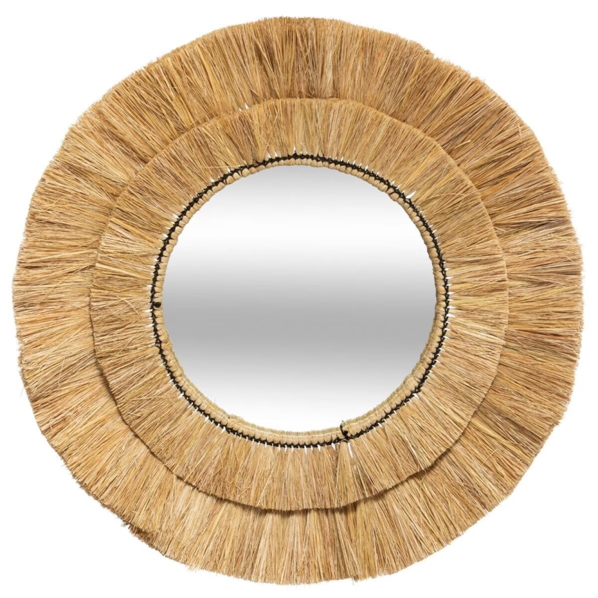 Atmosphera - Espejo de pared ALBA diá. 57 cm rafia
