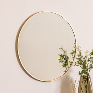 Atmosphera - Espejo de pared ALICE diá. 70 cm dorado