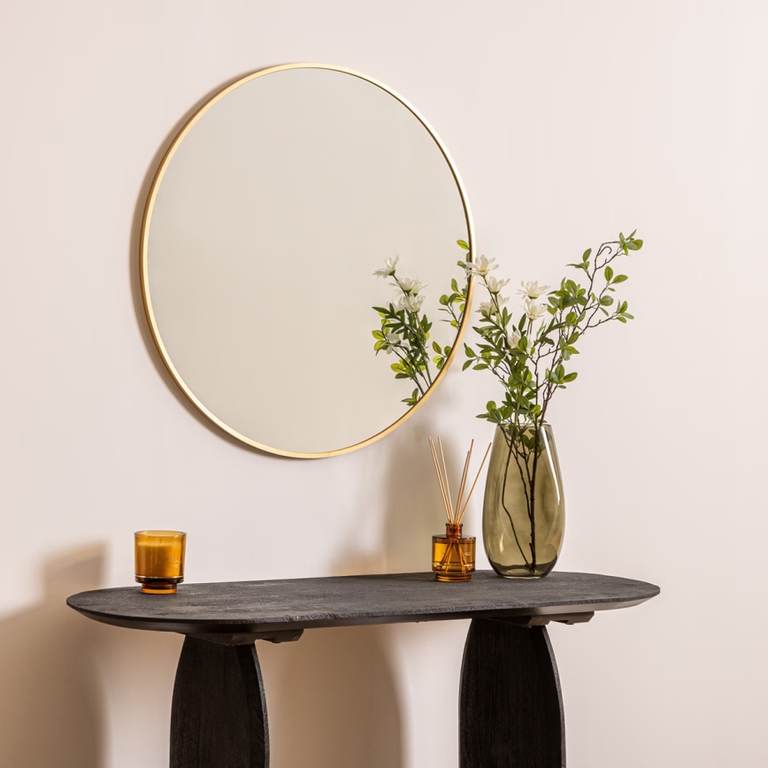 Atmosphera - Espejo de pared ALICE diá. 70 cm dorado