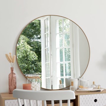 Atmosphera - Espejo de pared ALICE diá. 76 cm dorado