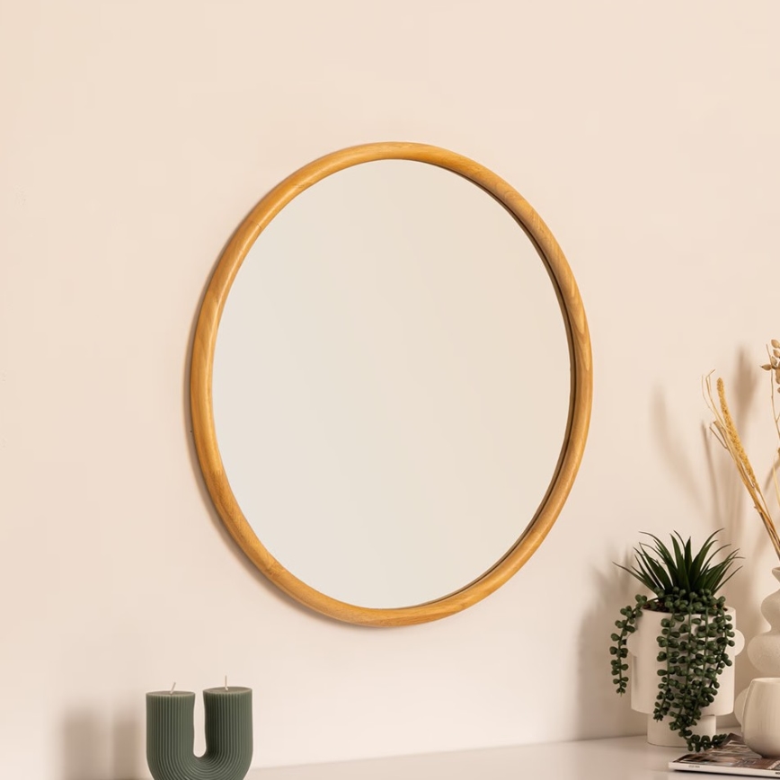 Atmosphera - Espejo de pared KIM diá. 55 cm árbol de caucho