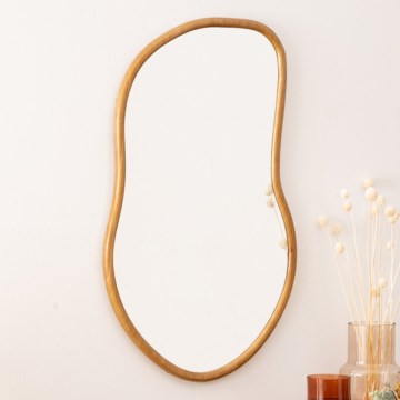 Atmosphera - Espejo de pared LIVIA 75x45 cm paulownia