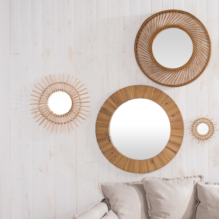 Atmosphera - Espejo de pared PAMELA diá. 83 cm abeto