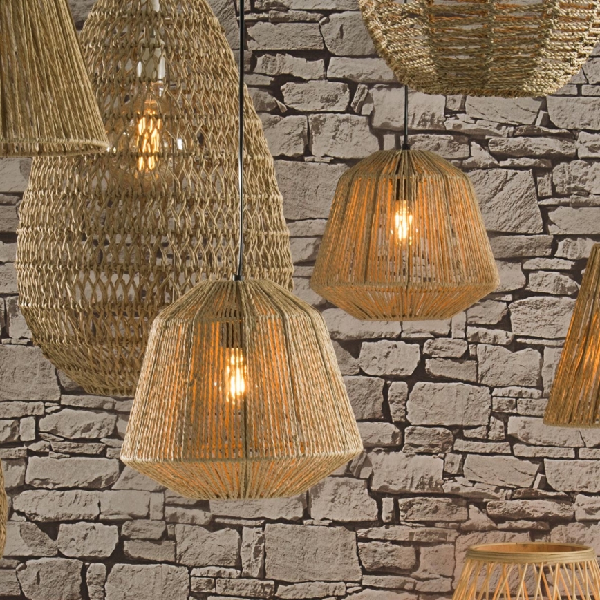 Atmosphera - Lámpara colgante JILY 1xE27/40W/230V yute beige